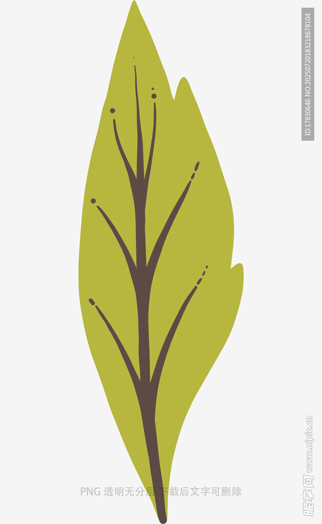 綠色單葉插畫