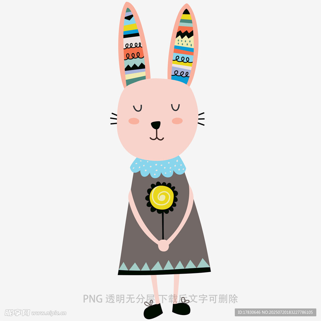 可愛卡通兔子形象插畫