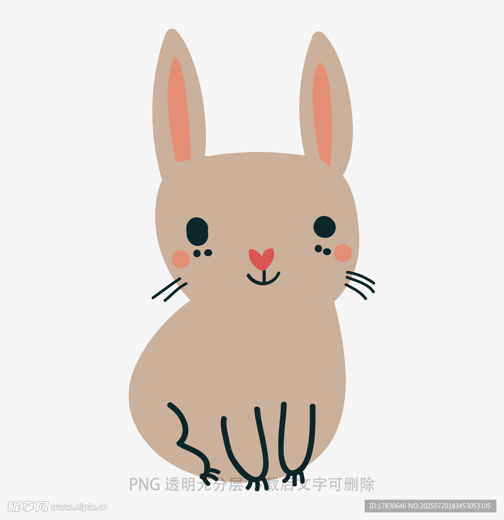 可愛卡通兔子插畫