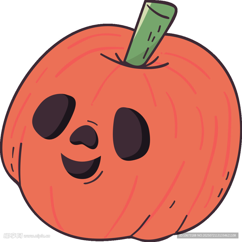 可愛笑臉南瓜插畫
