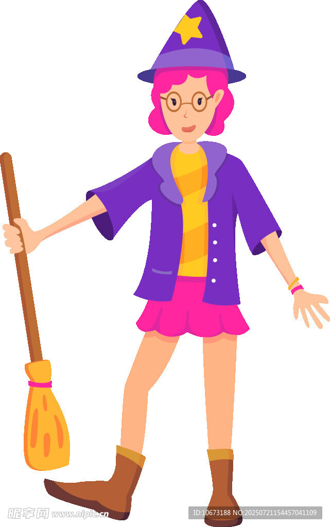 可愛女巫裝扮的小女孩