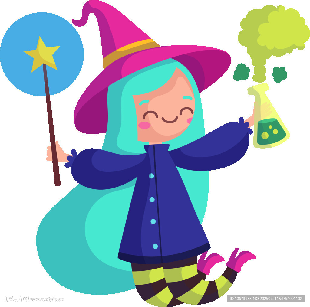 可愛(ài)小女巫施展魔法