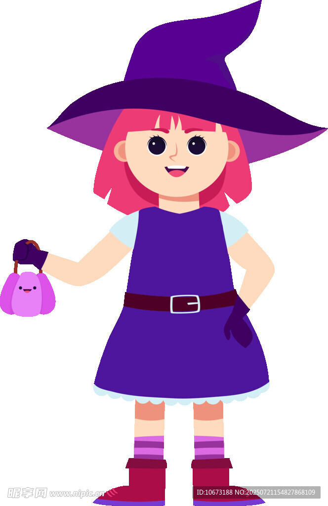 小女巫手持魔法瓶