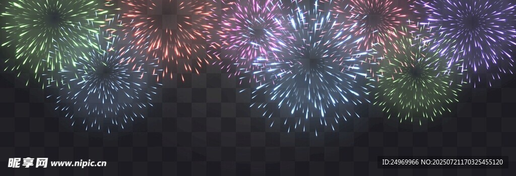 絢麗多彩煙花綻放瞬間