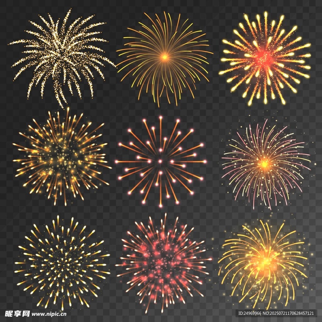 絢麗多彩煙花圖案集合