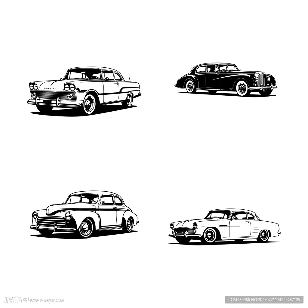 復古汽車插畫集合
