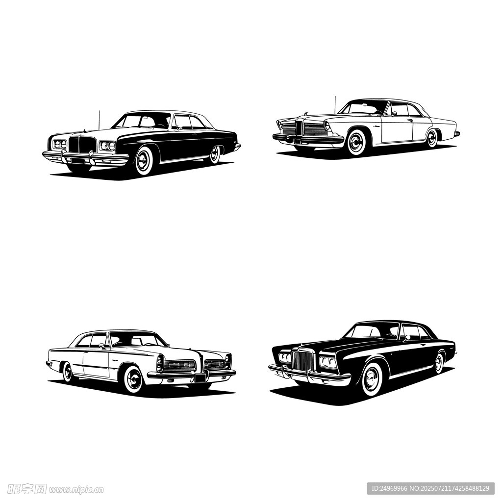 經(jīng)典復(fù)古汽車矢量插畫