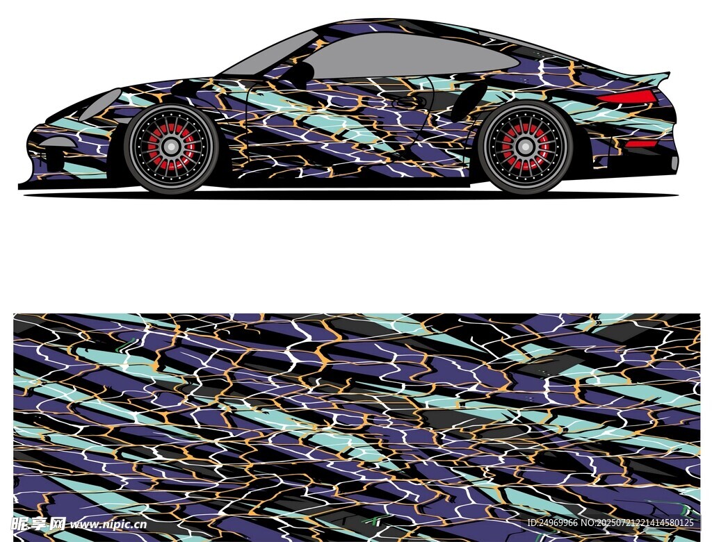 炫酷多彩汽車車身貼膜圖案