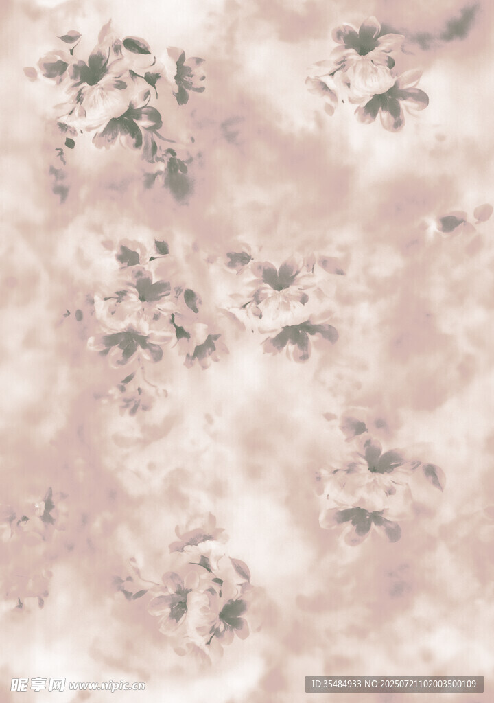 淡粉色花卉紋理背景圖