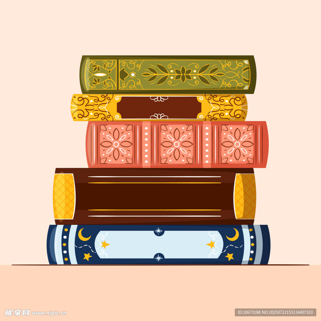 堆疊的多彩書籍
