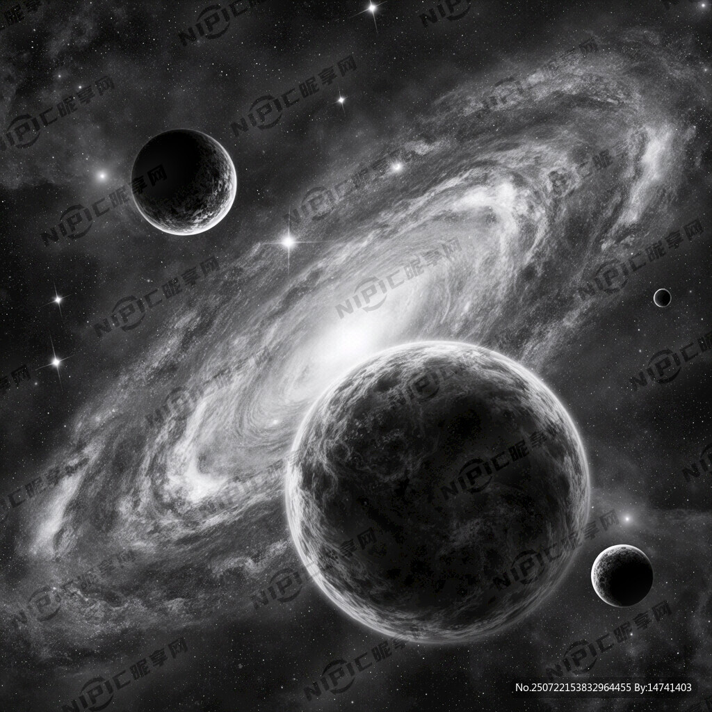 黑白星系抽象圖