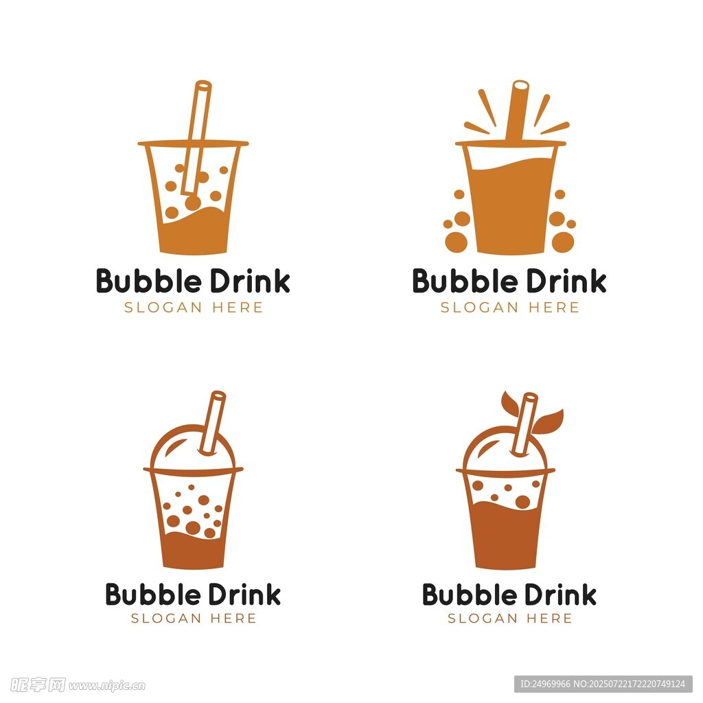 四款氣泡飲料圖標(biāo)設(shè)計