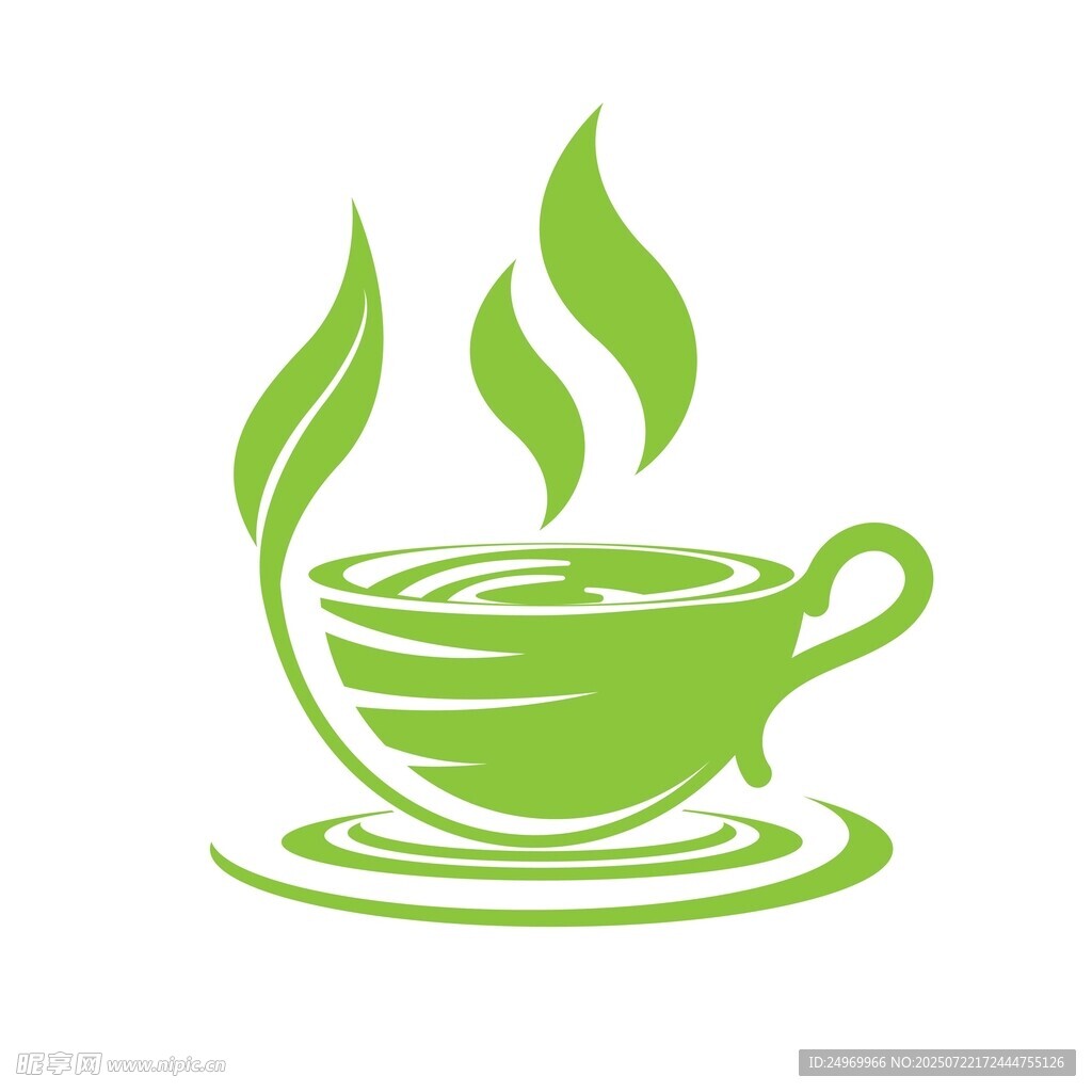 綠色茶杯圖標(biāo)設(shè)計(jì)元素