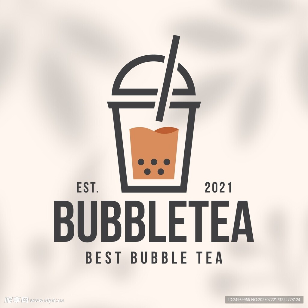 時(shí)尚珍珠奶茶圖標(biāo)設(shè)計(jì)