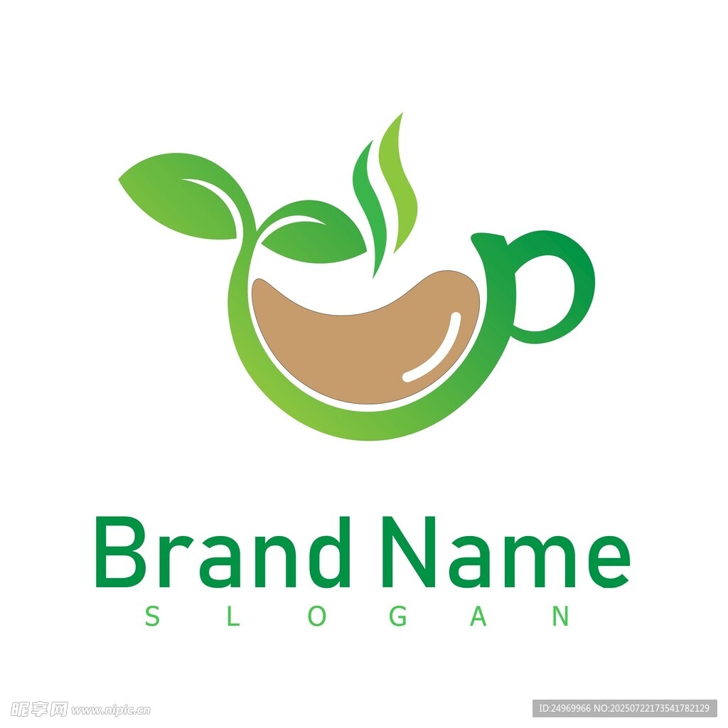 綠葉茶杯品牌標(biāo)志