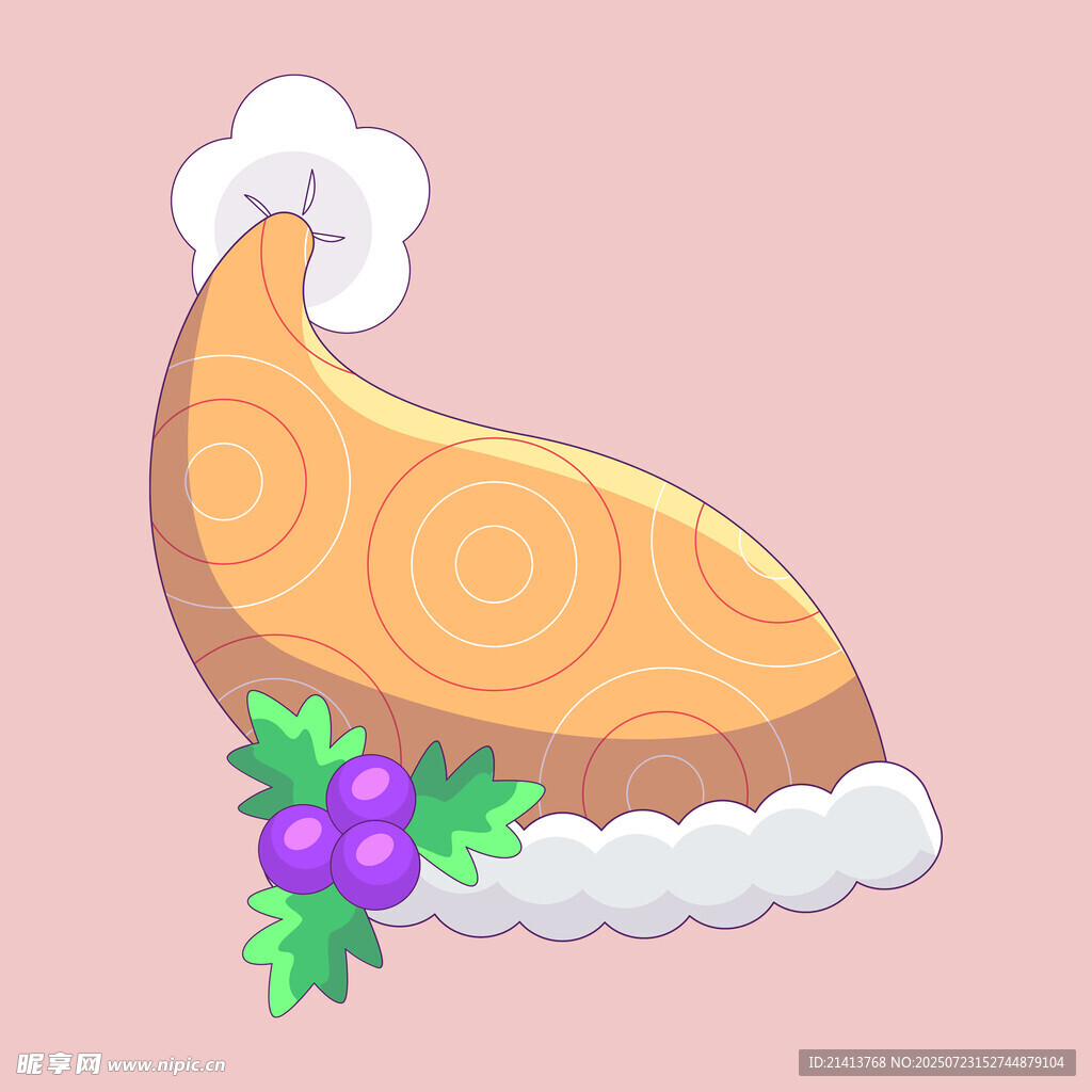 卡通奶酪配葡萄插畫