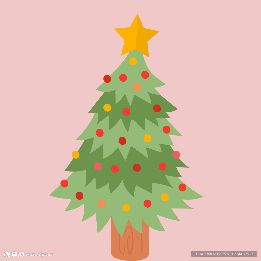 可愛圣誕樹插畫
