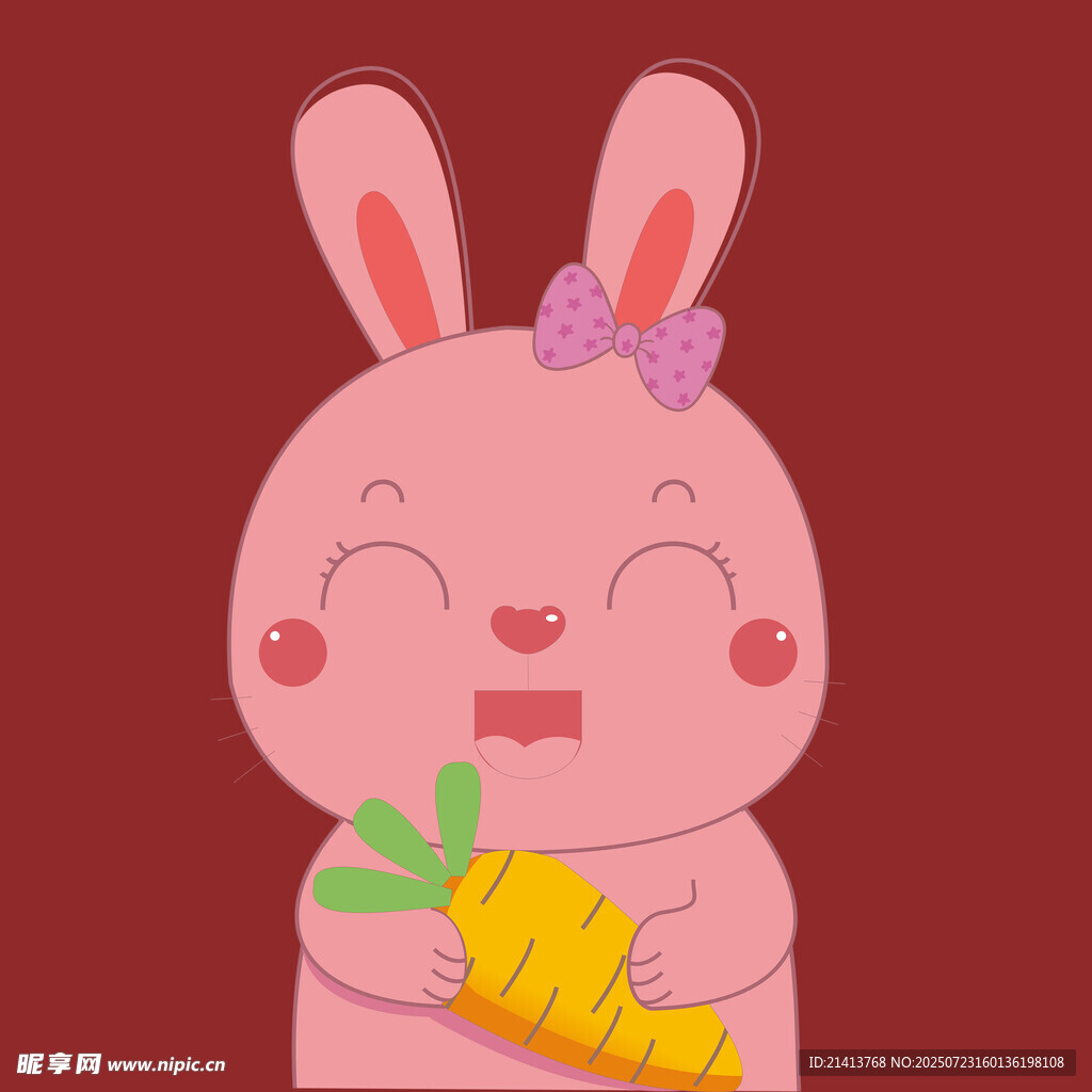 可愛小兔抱胡蘿卜
