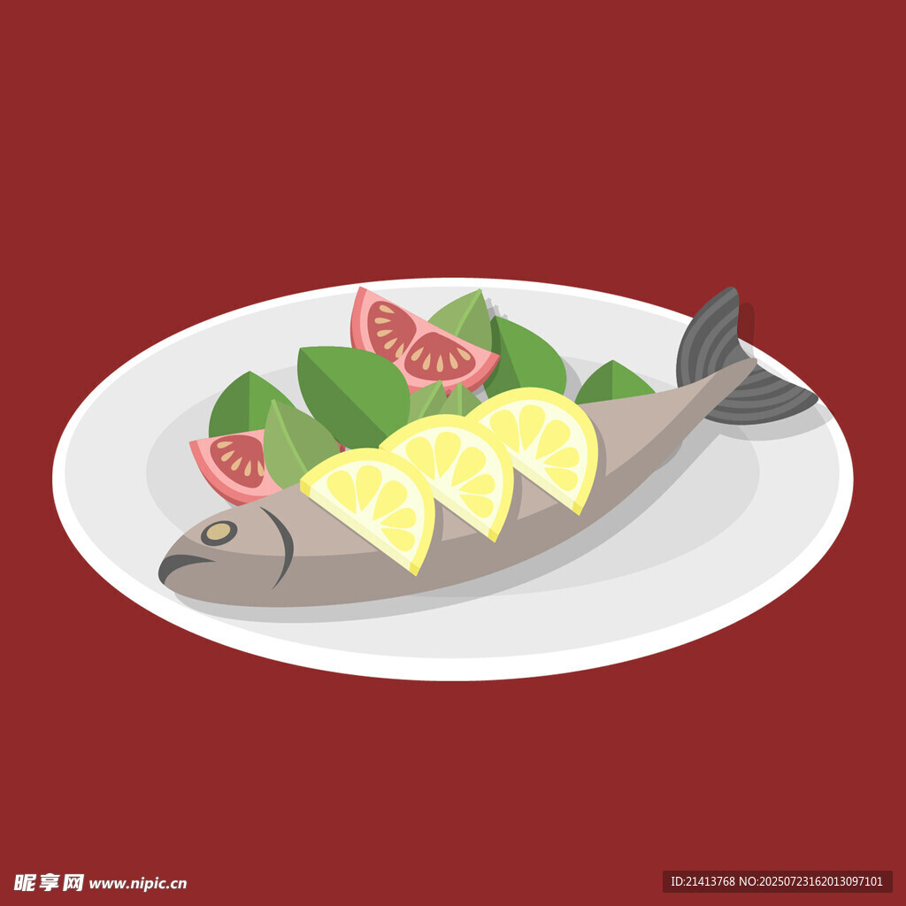 清蒸魚擺盤展示
