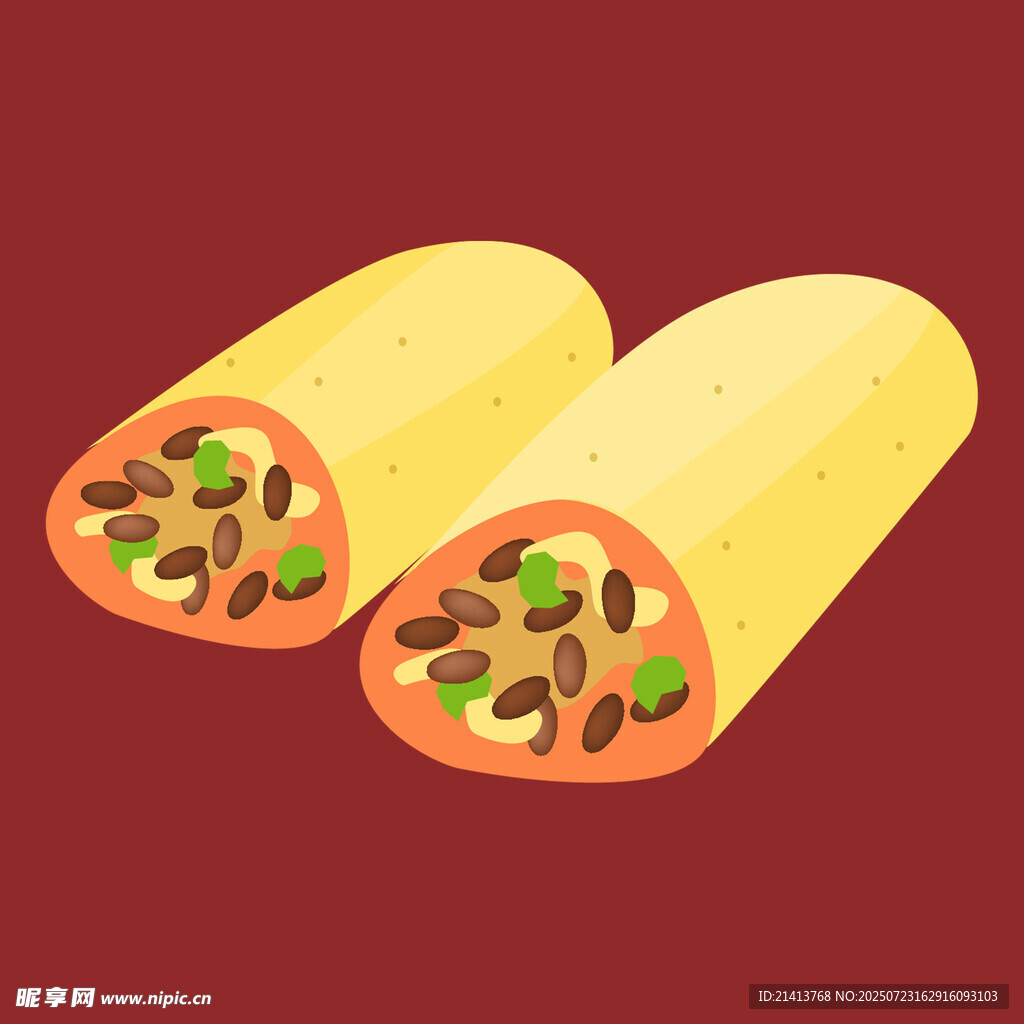 美味卷餅插畫