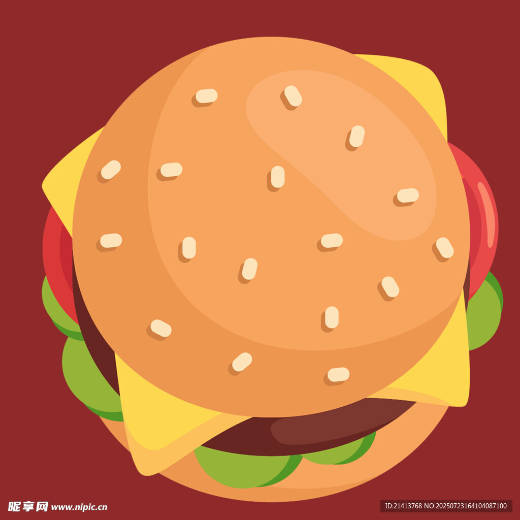 美味漢堡插畫