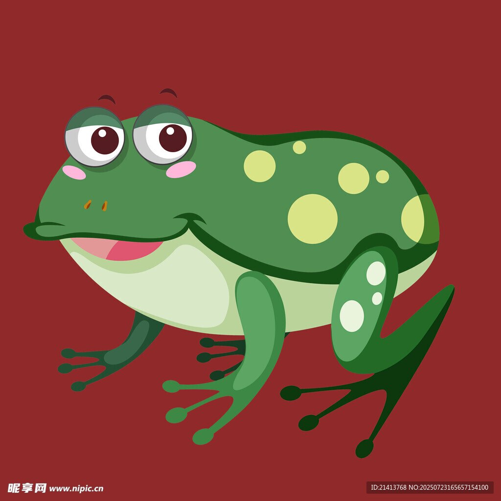 可愛綠青蛙插畫