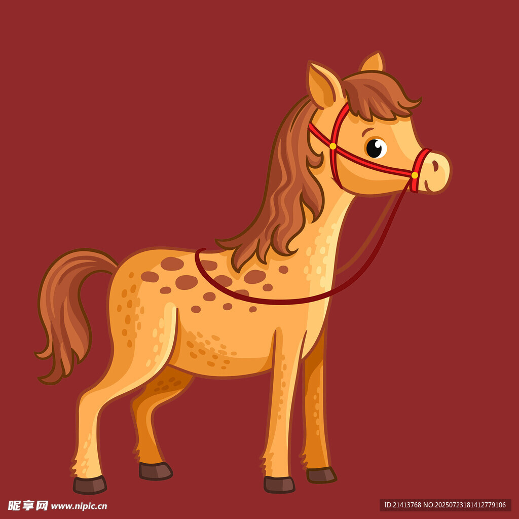 可愛斑點小馬插畫