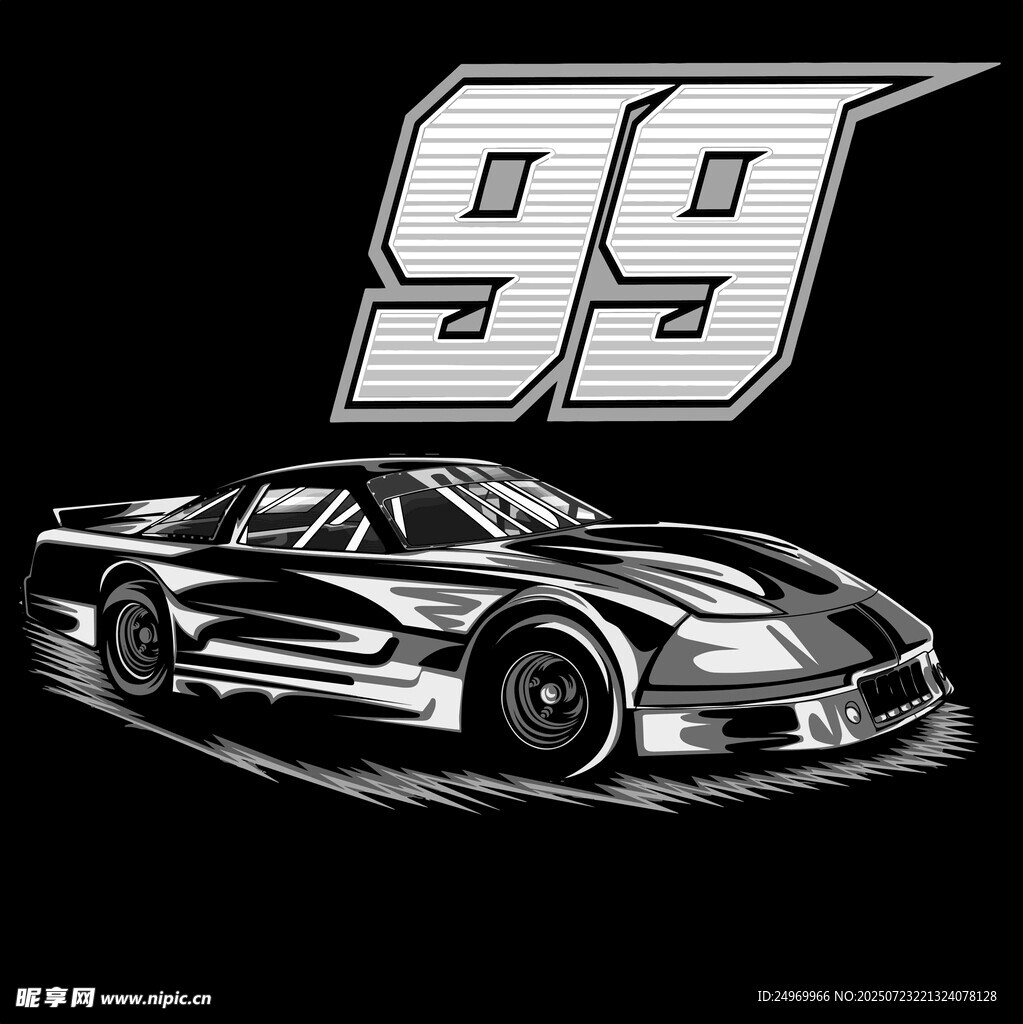 99號(hào)炫酷賽車圖案