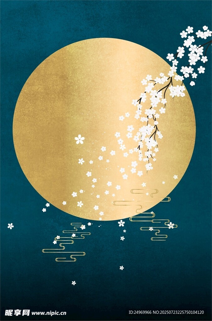 金色圓月與閃爍星芒