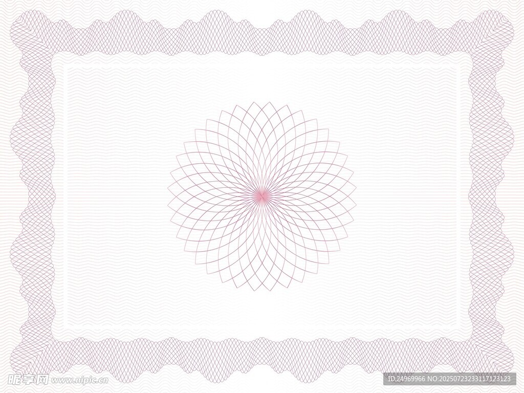 粉色漸變圓形花紋邊框圖案