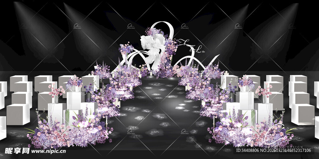 紫色夢幻婚禮布置