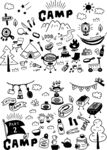 手繪露營元素插畫集合