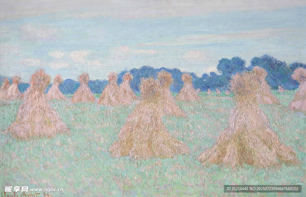 田野中的干草堆風(fēng)景