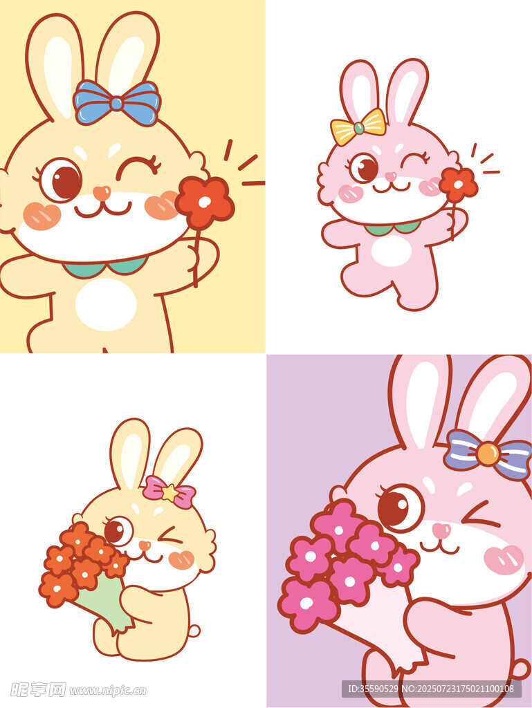 可愛兔子插畫合集