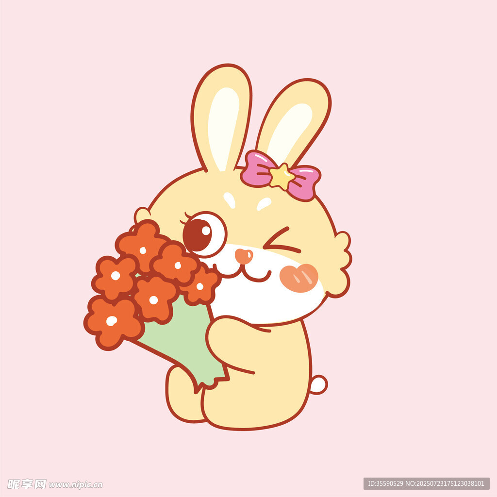 可愛小兔捧花送甜蜜