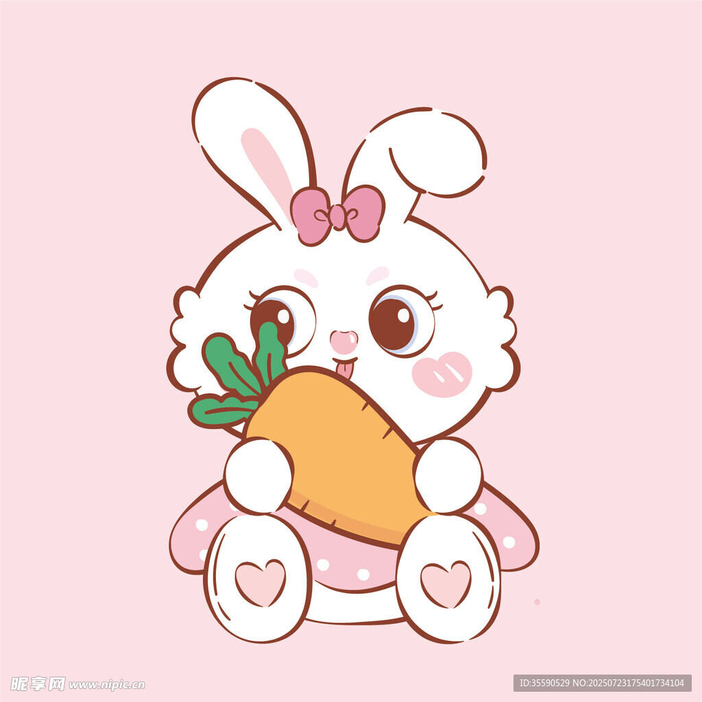 可愛小兔抱胡蘿卜