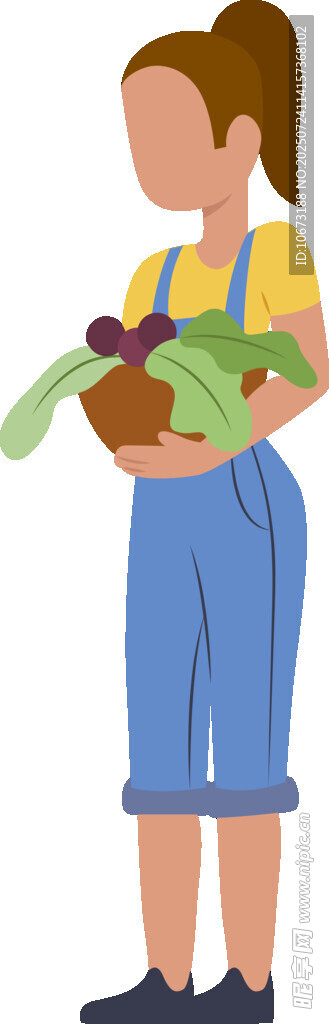 女子手持綠植面露微笑