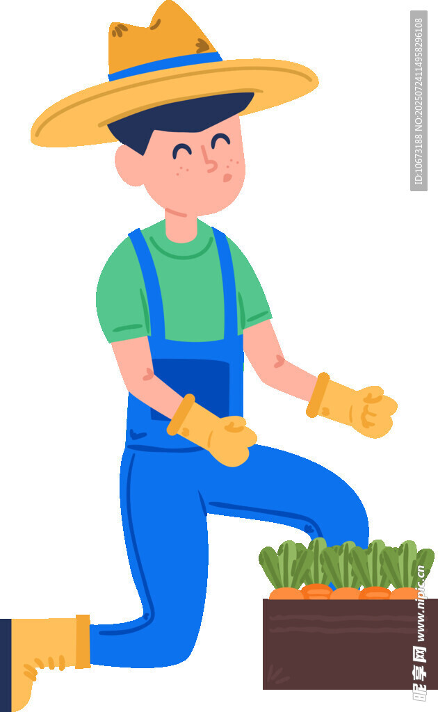 農(nóng)民田間勞作種植幼苗