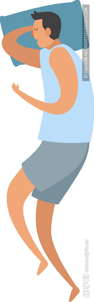 男子側(cè)臥熟睡姿態(tài)