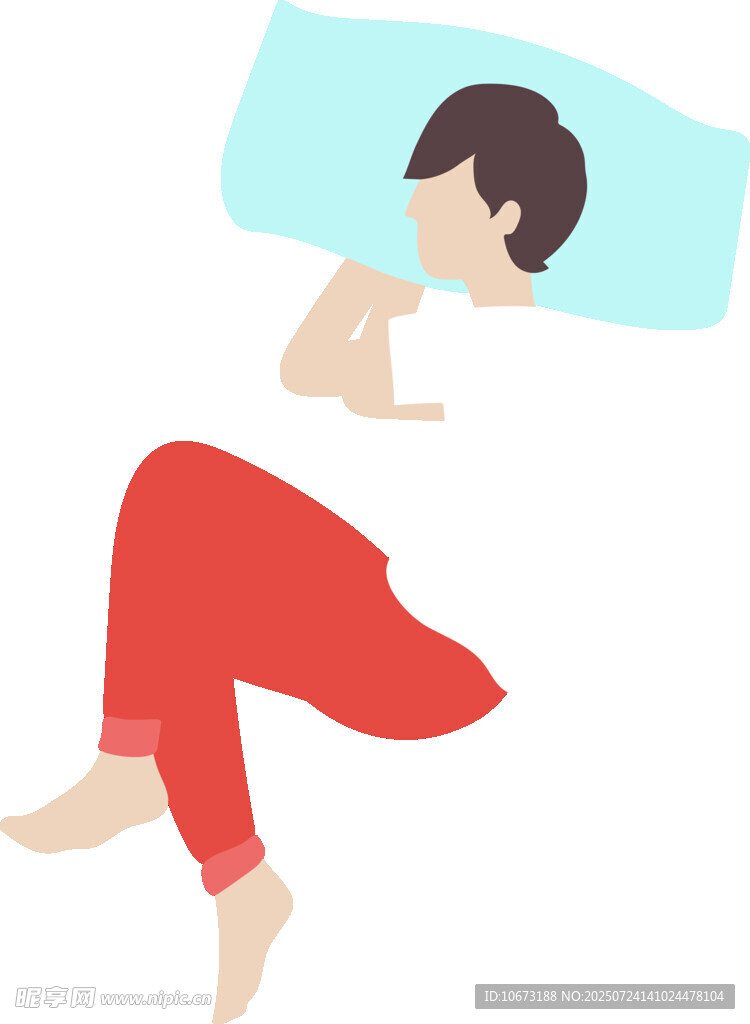 側(cè)臥入眠的人物形象