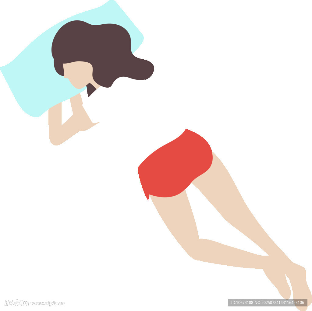 側臥入眠的女性