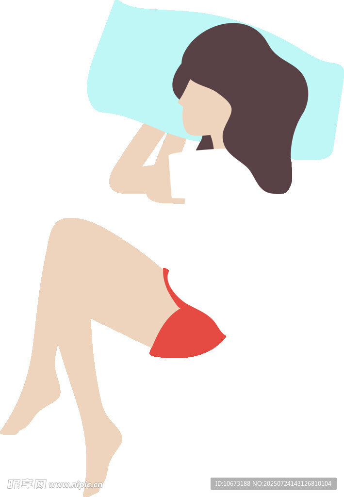 側(cè)臥女子愜意休憩時(shí)刻