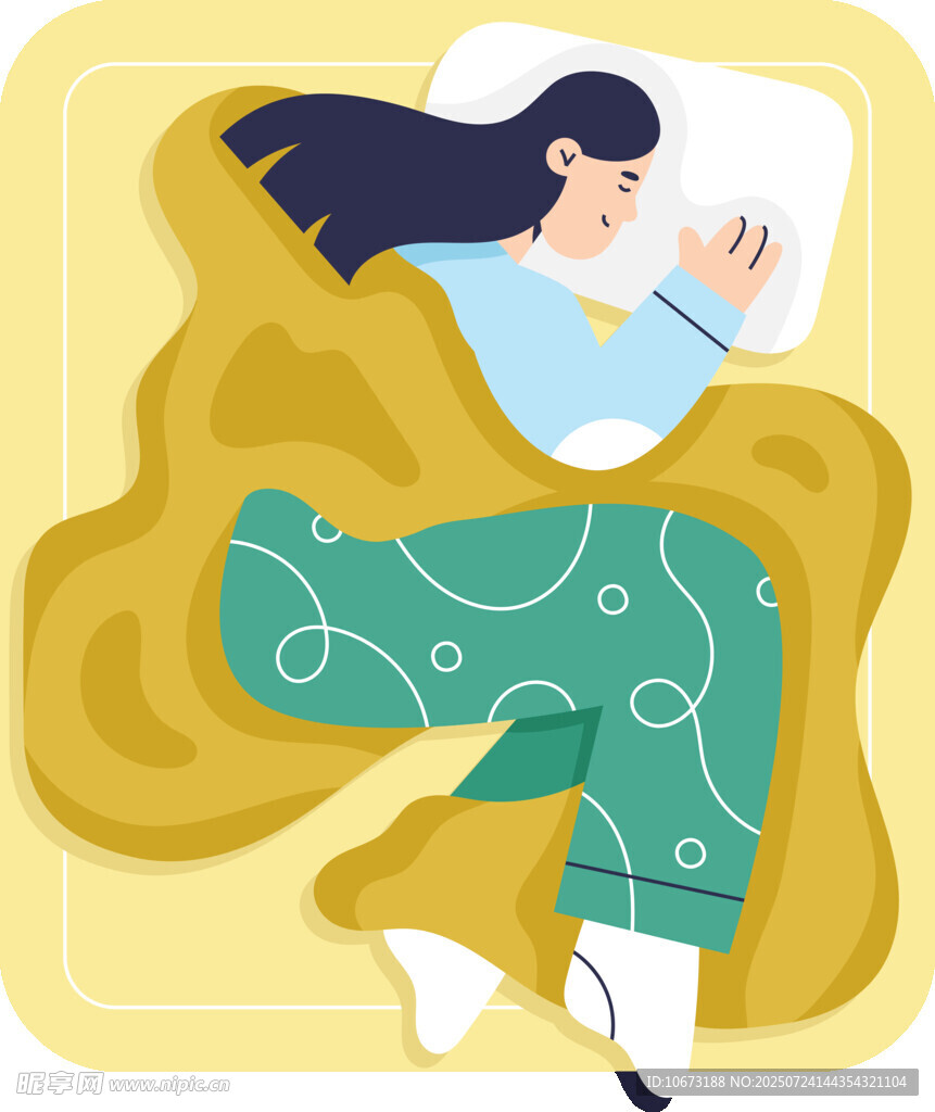 女子舒適臥床享受睡眠時光