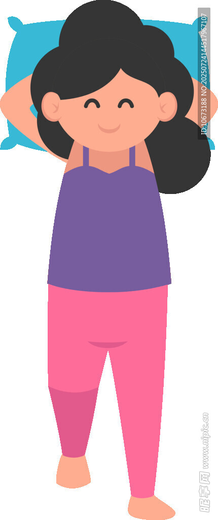 女孩舒適躺在床上休息