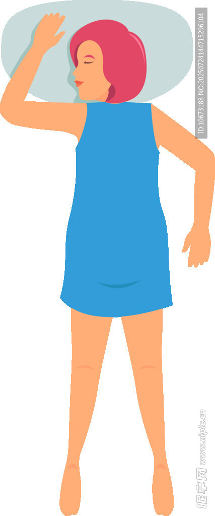 藍(lán)衣女士抬手做動(dòng)作