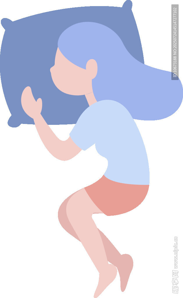 側(cè)臥女子進入夢鄉(xiāng)