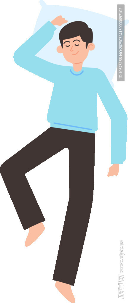 男子愜意臥床放松姿態(tài)