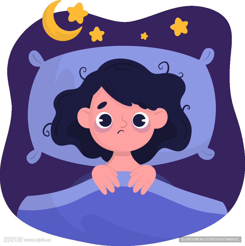 女孩躺在床上的睡眠場(chǎng)景