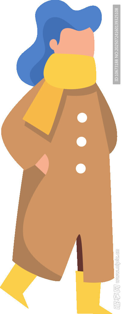 冬日時尚出行的卡通女孩