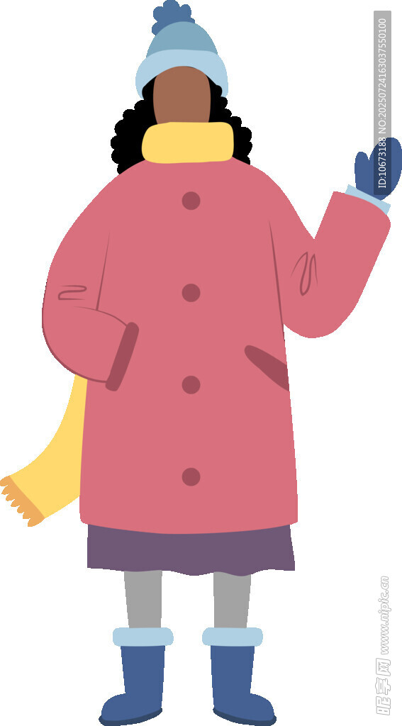 冬日時尚裝扮的可愛女士